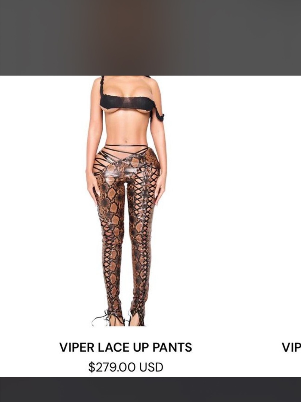 Autty Simone Viper Lace-Up Snake Print Skinny Pants - Brown